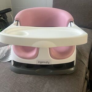 Ingenuity Toddler Booster Seat - Pink and Gray